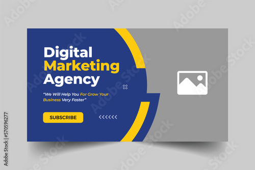 Business youtube thumbnail design template