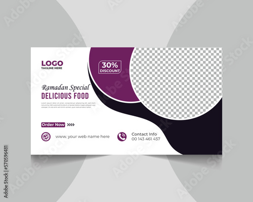 Ramadan food menu social media web banner youtube thumbnail template