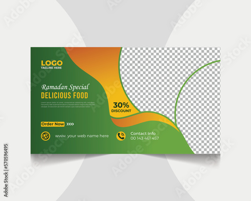 Ramadan food menu social media web banner youtube thumbnail template