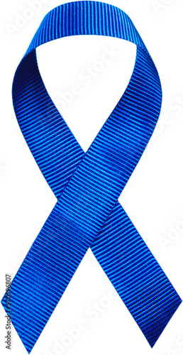 Blue ribbon representing the prevention of prostate cancer. © JCLobo