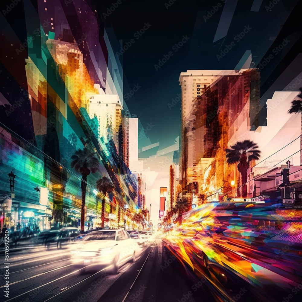 Traffic in the city abstract art Traffic in the city abstract art