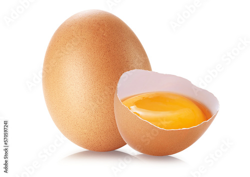 egg and close up of egg shell isolated. PNG transparency
