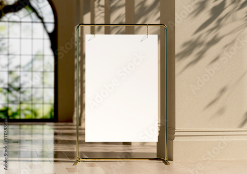 Valokuvatapetti Wedding white Board, welcome sign, Seating chart Mockup , outdoors