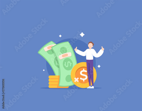 Financial Issues Consulting. solve the financial problem. a consultant fix the damaged money conditions. illustration concept design. graphic elements