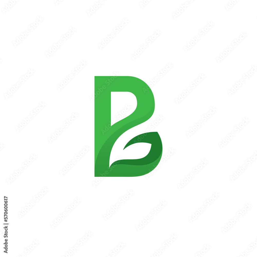 B Leaf Logo Vector Illustration. Leaf Organic Design B Leaf Logo Vector Illustration. Leaf Organic Design