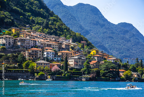 View of the village Torno Fagetto Laglio Quarzano on the Como Lake, Lombardy, Italy photo