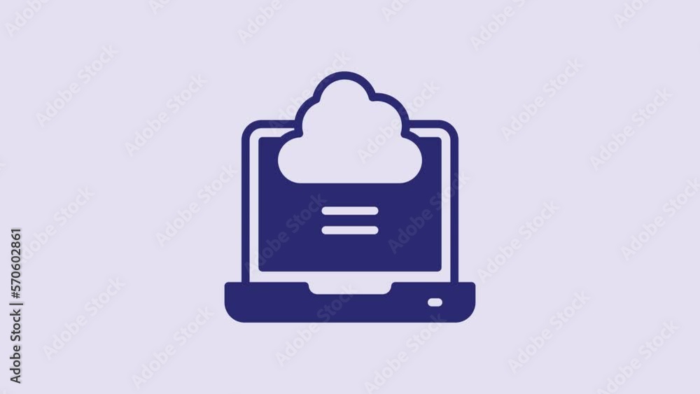 Blue Network cloud connection icon isolated on purple background. Social technology. Cloud computing concept. 4K Video motion graphic animation Blue Network cloud connection icon isolated on purple background. Social technology. Cloud computing concept. 4K Video motion graphic animation
