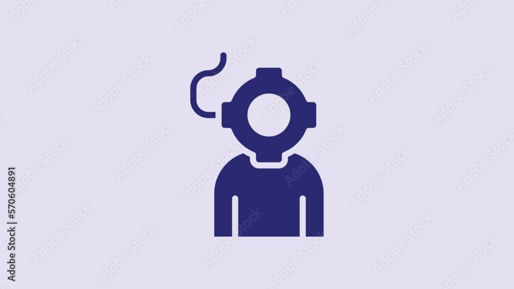 Blue Aqualung icon isolated on purple background. Diving helmet. Diving underwater equipment. 4K Video motion graphic animation Blue Aqualung icon isolated on purple background. Diving helmet. Diving underwater equipment. 4K Video motion graphic animation