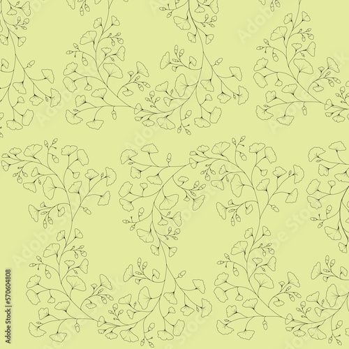 Curly twig pattern with curves on a plain background