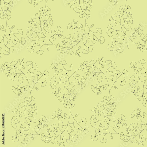 Curly twig pattern with curves on a plain background