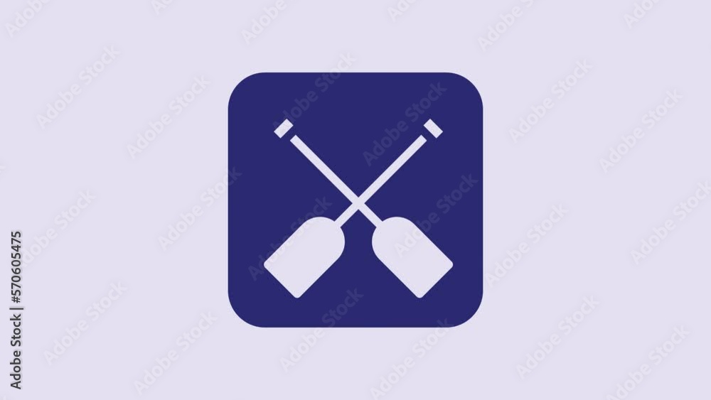 Blue Paddle icon isolated on purple background. Paddle boat oars. 4K Video motion graphic animation Blue Paddle icon isolated on purple background. Paddle boat oars. 4K Video motion graphic animation