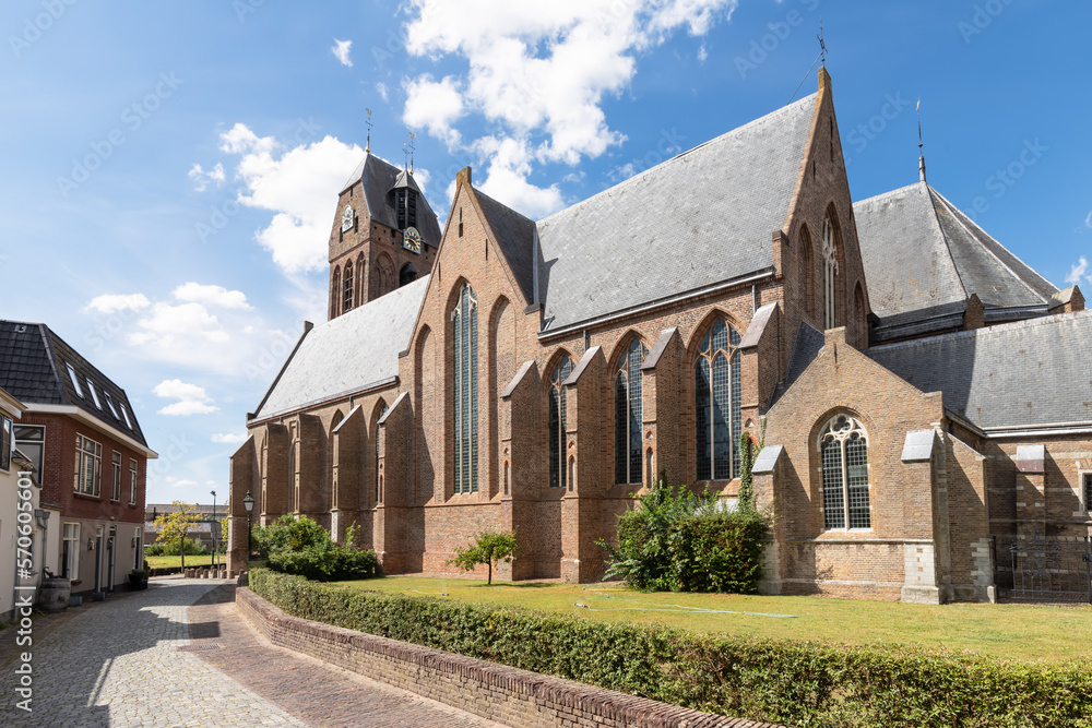 15th century Gothic St. Michael's Church in the picturesque Dutch town of Oudewater.
