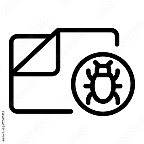infected folder line icon