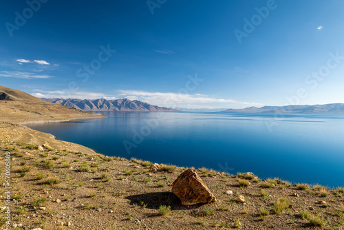 Angra Yumco lake in nyima county nagqu city Tibet province,  China. photo