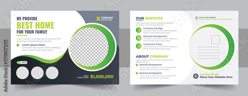 Modern Real Estate Postcard Template , Modern & Elegant Eddm Postcard Template For Home Sale