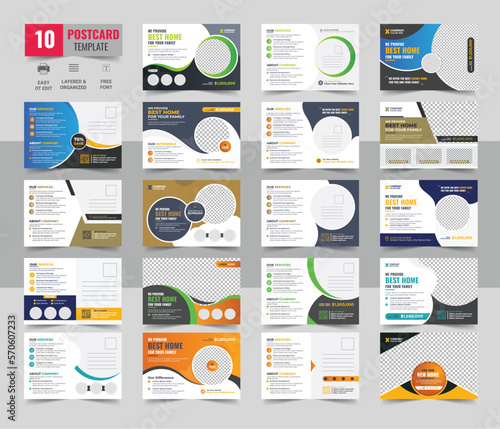 Real Estate Postcard Vector Template bundle, Modern & Elegant Eddm Postcard Template For Home Sale