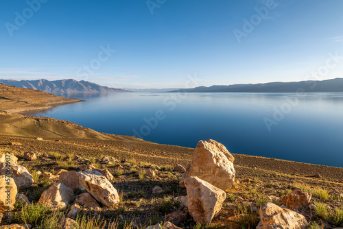 Tangra yumco lake landscape in Nima County, Nagqu City, Tibet Autonomous Region, China. photo