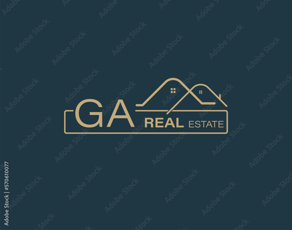 GA Real Estate & Consultants Logo Design Vectors images. Luxury Real Estate Logo Design
