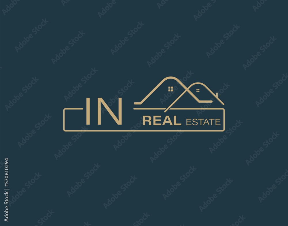 IN Real Estate & Consultants Logo Design Vectors images. Luxury Real Estate Logo Design