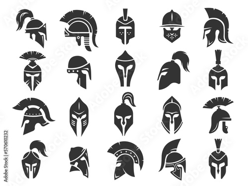 Fotografiet Spartan black helmets