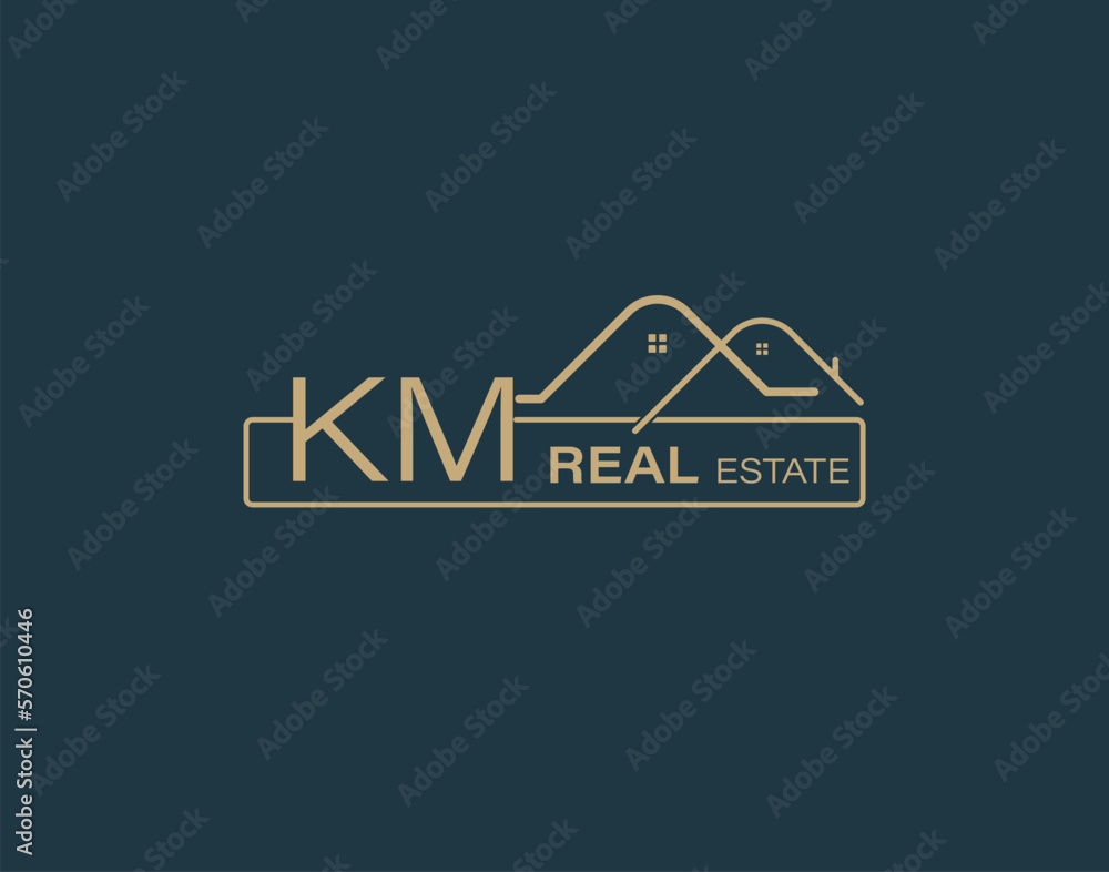 KM Real Estate & Consultants Logo Design Vectors images. Luxury Real Estate Logo Design