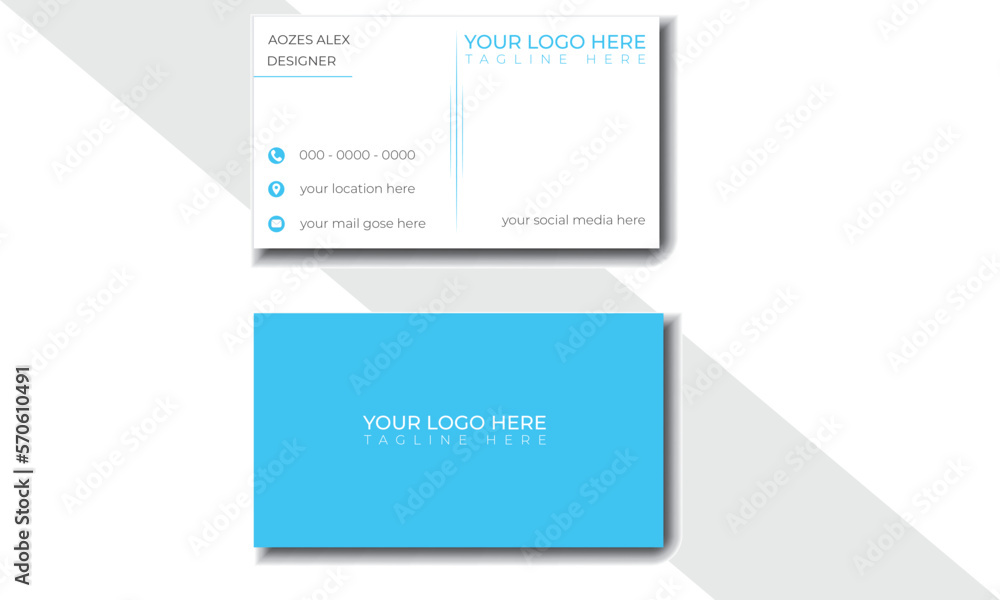 Double-sided creative, Modern, Creative, elegant, business card design. Visiting card for business and personal use. Business card for business and personal use.