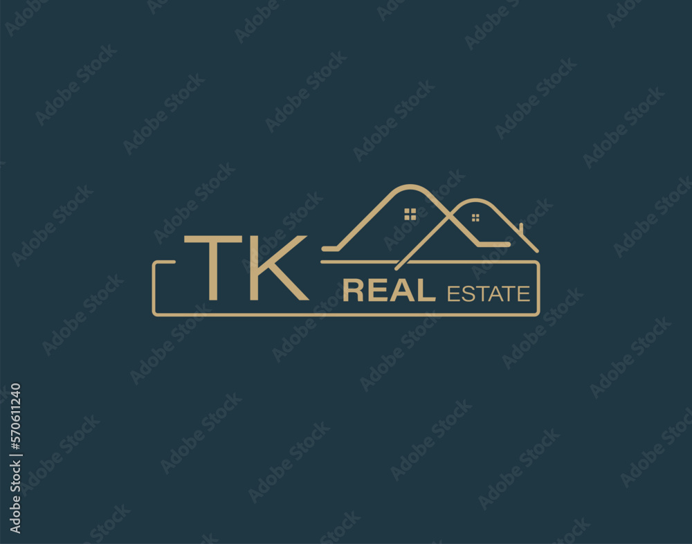 TK Real Estate & Consultants Logo Design Vectors images. Luxury Real Estate Logo Design