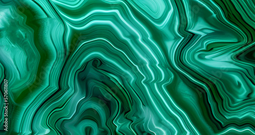 Malachite green turquoise mineral gemstone texture, amazing polished slab of malachite mineral gemstone, luxury abstract fantasy pattern background, created with generative AI photo