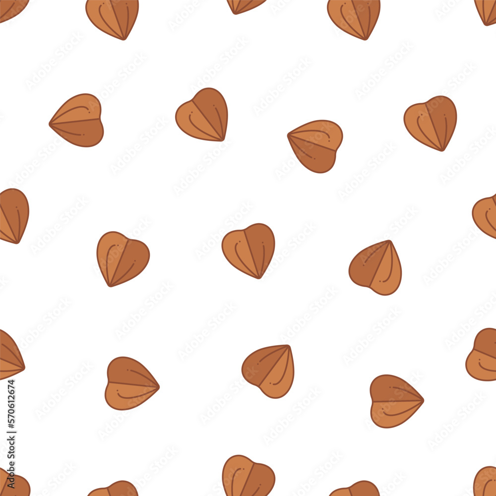 Buckwheat simple vector pattern on white background Buckwheat simple vector pattern on white background