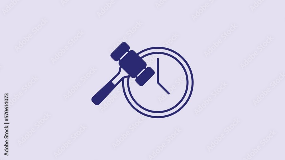 Blue Auction hammer icon isolated on purple background. Gavel - hammer of judge or auctioneer. Bidding process, deal done. Auction bidding. 4K Video motion graphic animation Blue Auction hammer icon isolated on purple background. Gavel - hammer of judge or auctioneer. Bidding process, deal done. Auction bidding. 4K Video motion graphic animation