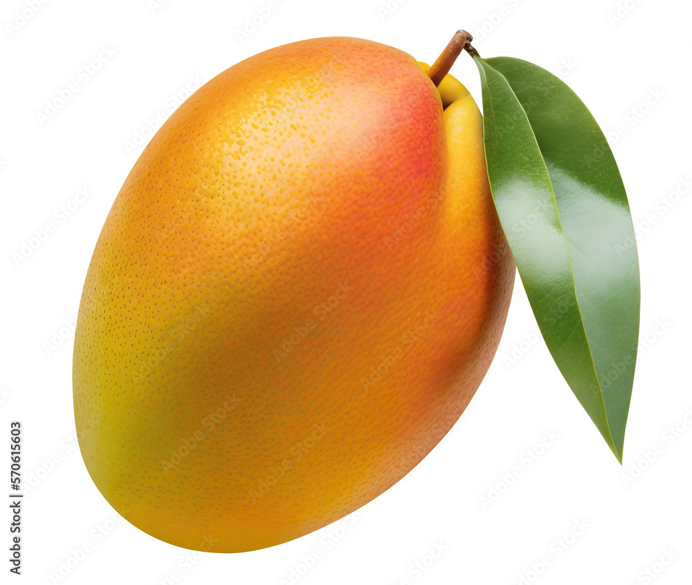 Delicious mango fruit cut out. Based on Generative AI Stock