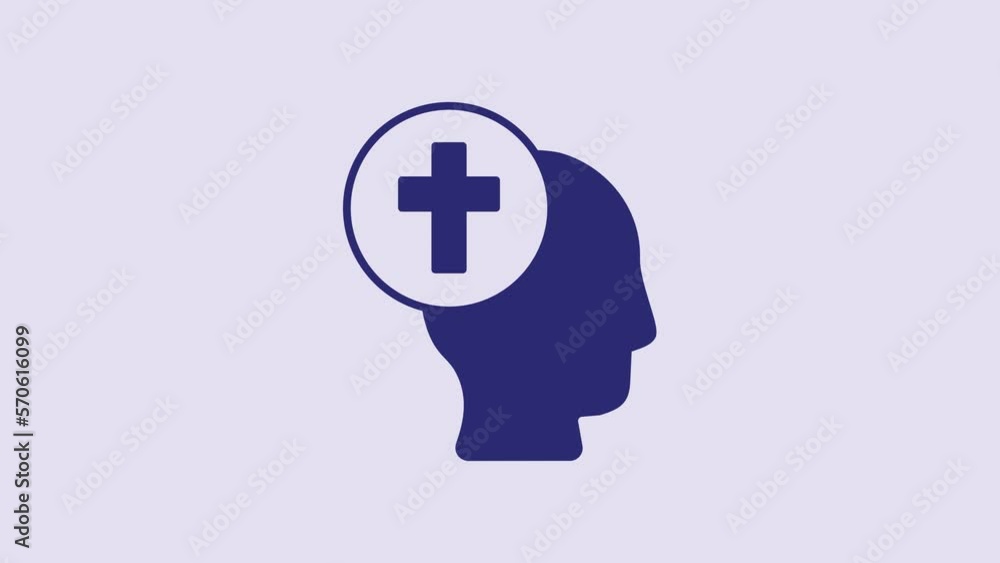 Blue Priest icon isolated on purple background. 4K Video motion graphic animation Blue Priest icon isolated on purple background. 4K Video motion graphic animation