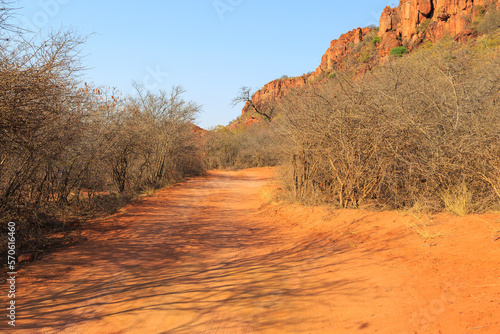 View towards the Waterberg Plateau, Waterberg Plateau National Park, Namibia.