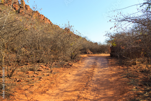 View towards the Waterberg Plateau, Waterberg Plateau National Park, Namibia.