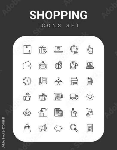 shopping icons collection, vector illustration.