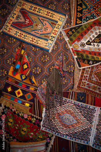 Turkish traditional antique carpets interior