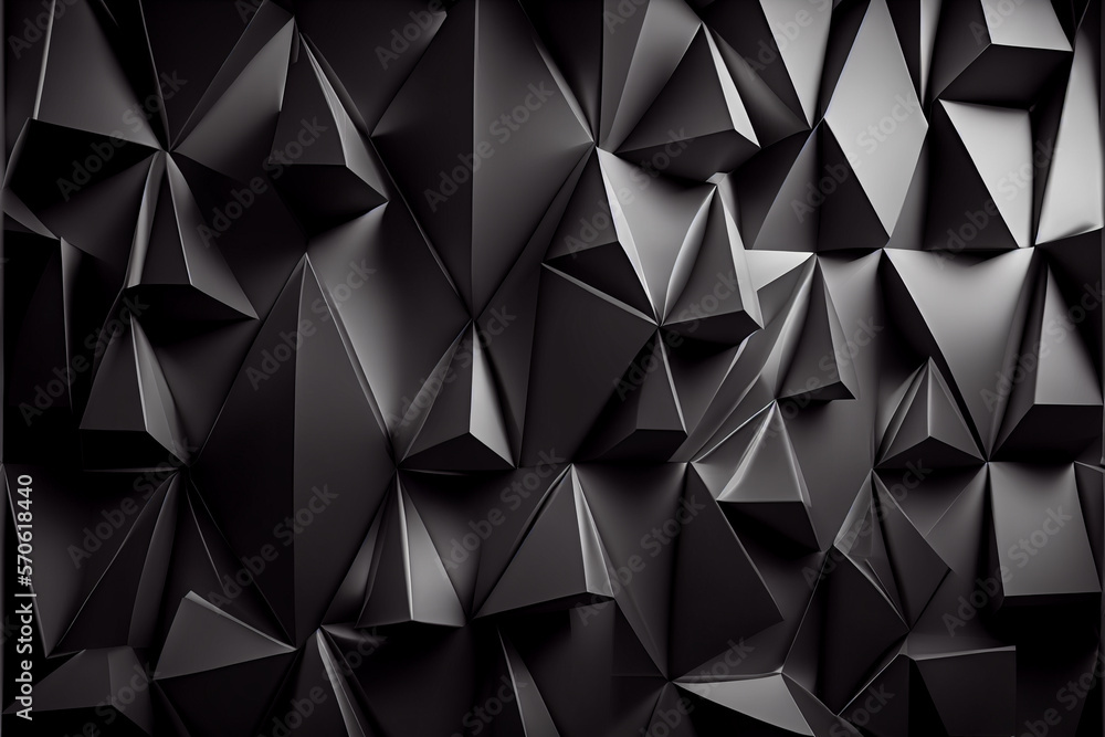 Abstract black polygonal triangle surface background, low poly 3D illustration, dark polygon pattern Abstract black polygonal triangle surface background, low poly 3D illustration, dark polygon pattern