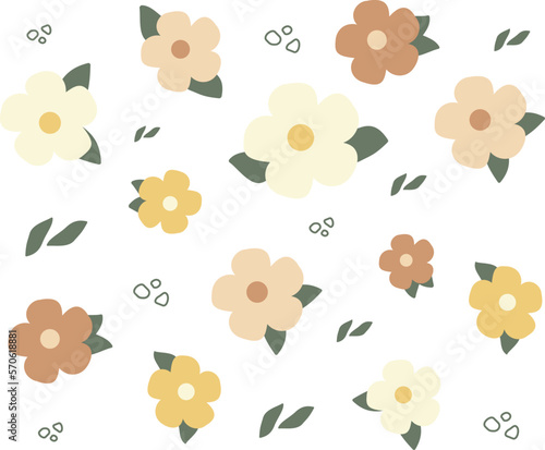 Fototapeta Naklejka Na Ścianę i Meble -  Cute floral pattern in the small flower. Seamless vector texture.Seamless cute floral vector pattern with flowers . Flower background. Vintage flowers.

