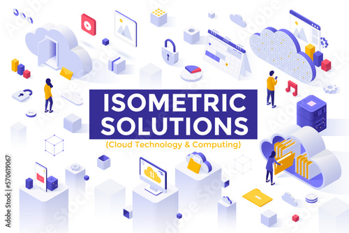 Collection Of Isometric Vector Elements