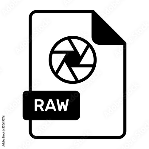 An amazing vector icon of RAW file, editable design