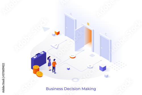Vector Concept For Isometric Business Scene