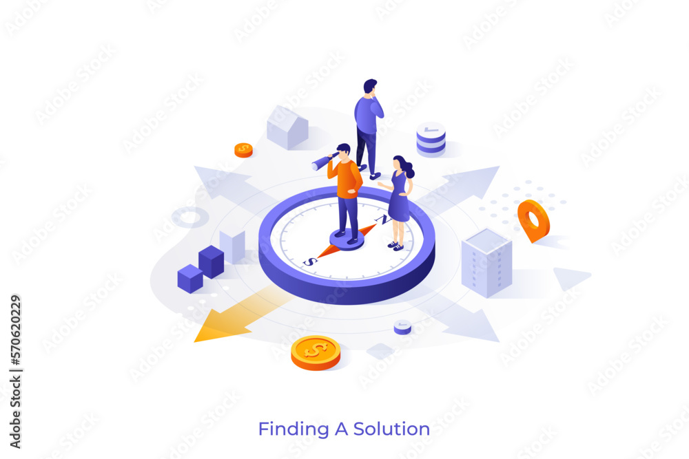Vector Concept For Isometric Business Scene Vector Concept For Isometric Business Scene