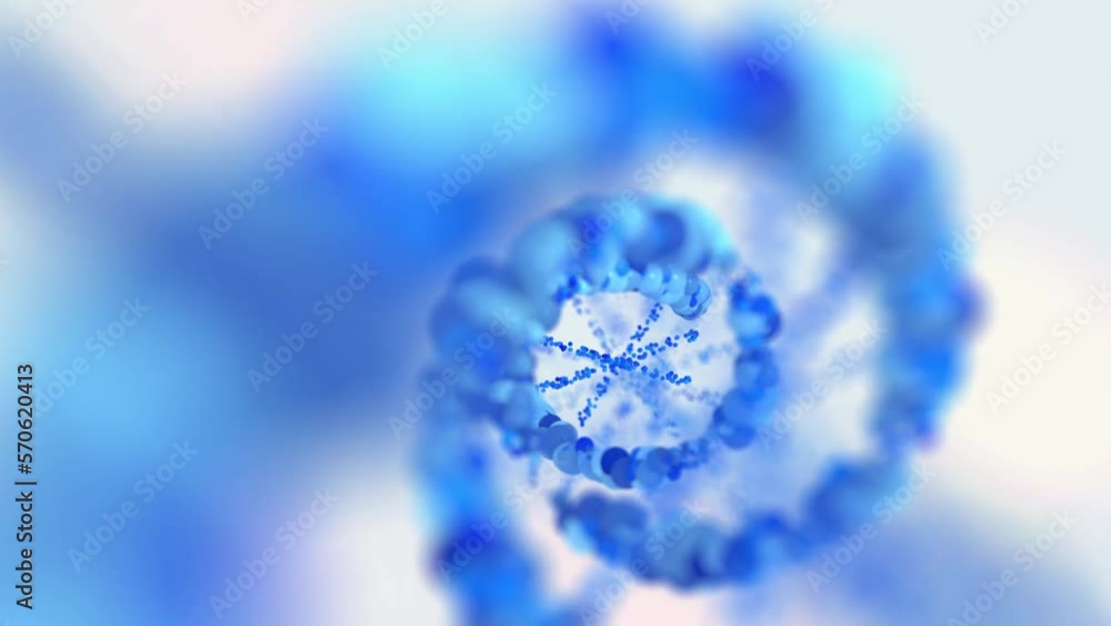 Cadena ADN Azul con fondo blanco