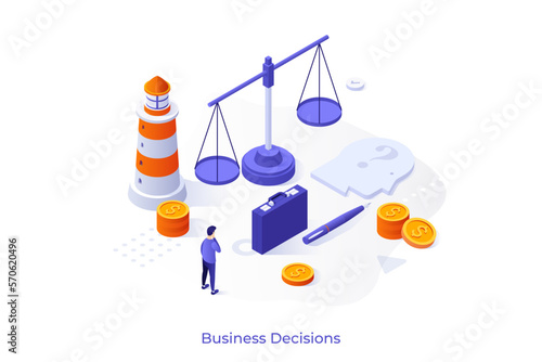 Vector Concept For Isometric Business Scene