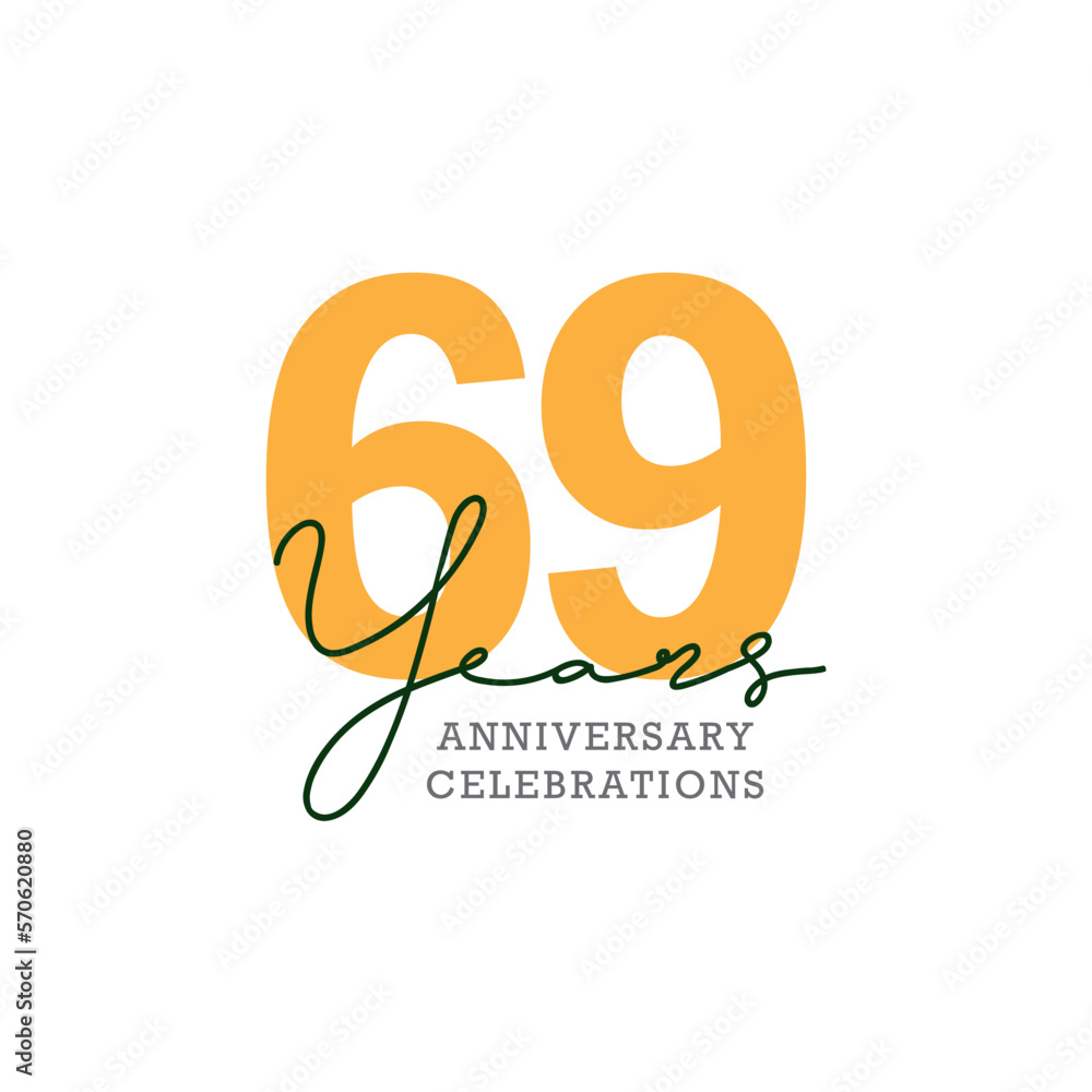 Obraz premium 69th anniversary celebration logo design. Vector Eps10