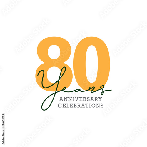 80th anniversary celebration logo design. Vector Eps10