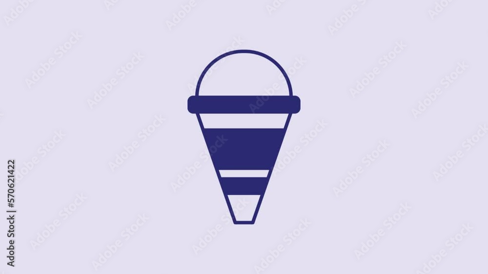 Blue Fire cone bucket icon isolated on purple background. Metal cone bucket empty or with water for fire fighting. 4K Video motion graphic animation Blue Fire cone bucket icon isolated on purple background. Metal cone bucket empty or with water for fire fighting. 4K Video motion graphic animation