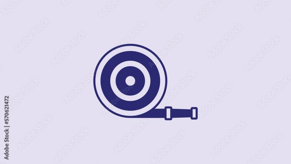 Blue Fire hose reel icon isolated on purple background. 4K Video motion graphic animation Blue Fire hose reel icon isolated on purple background. 4K Video motion graphic animation