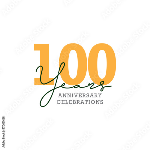 100th anniversary celebration logo design. Vector Eps10