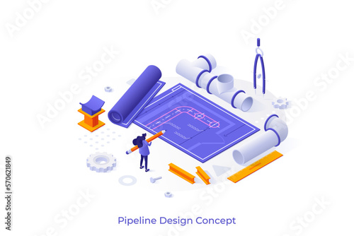 Vector Concept For Isometric Business Scene